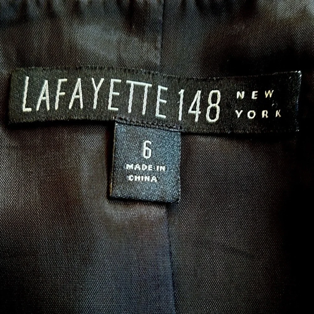 Like New Lafayette 148 New York Leather Pencil Skirt Black Size 6